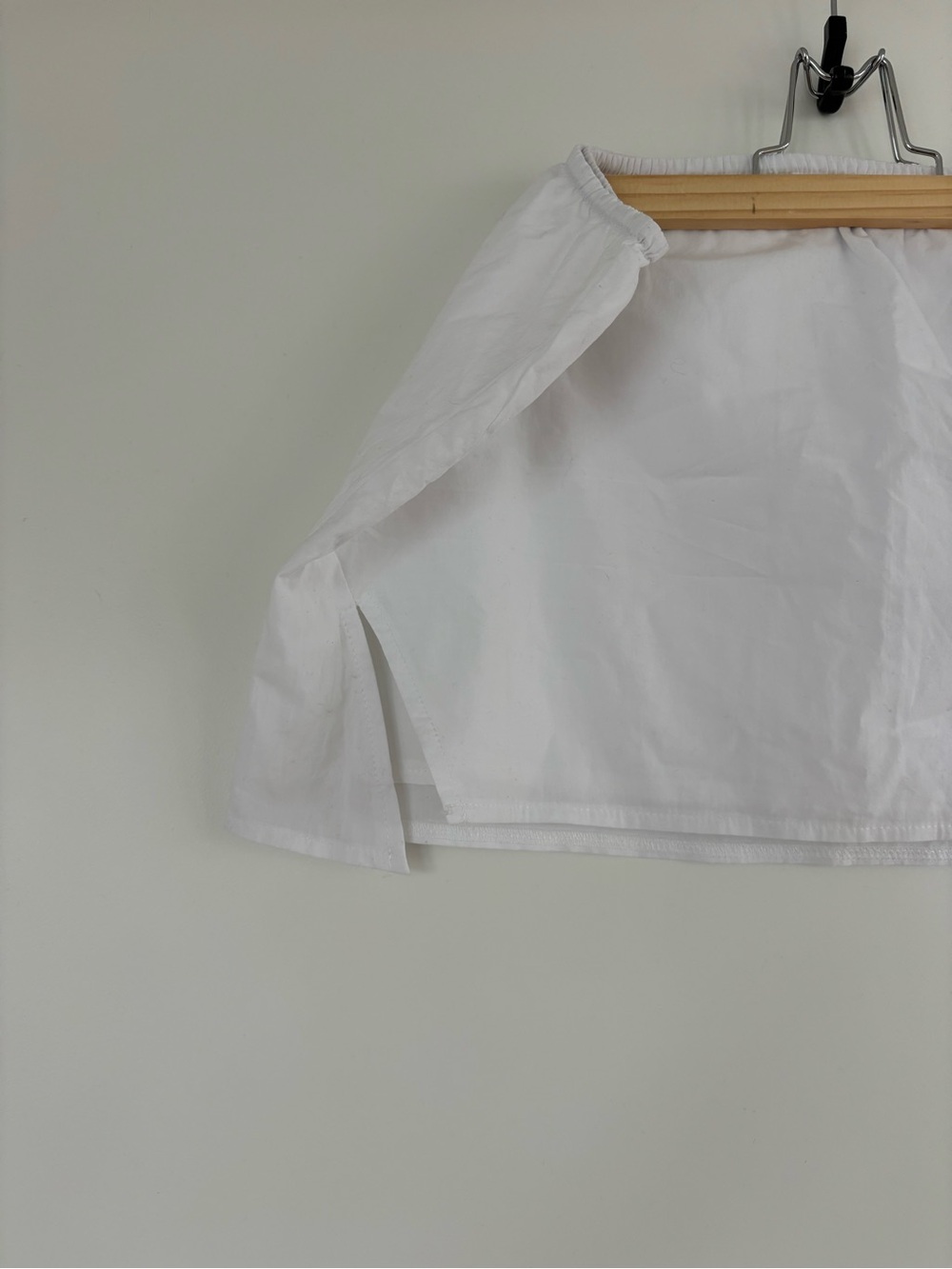SNDYS Revolve White Cotton Mini Skirt with Side Slit